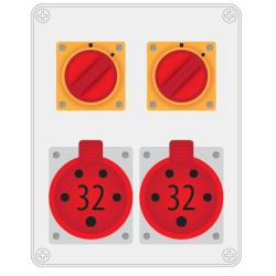 Rozdzielnica R-BOX 240 2x32A/5P 0-1 - B.1606W Pawbol