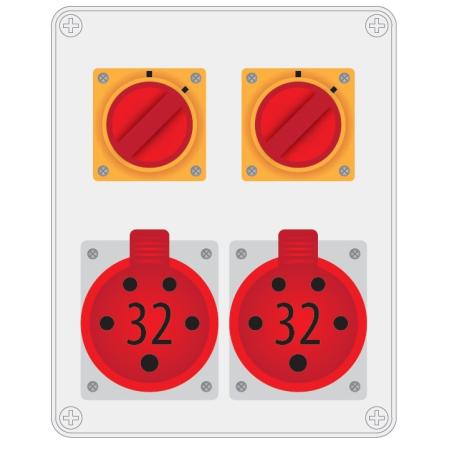 Rozdzielnica R-BOX 240 2x32A/5P 0-1 - B.1606W Pawbol