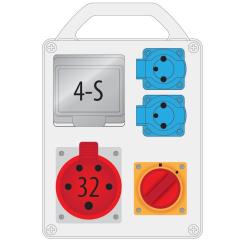 Rozdzielnica R-BOX 240R-4 2x230V 1x32A/5P 0-1 4S - B.1711RW Pawbol