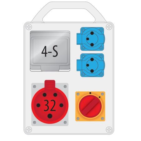 Rozdzielnica R-BOX 240R-4 2x230V 1x32A/5P 0-1 4S - B.1711RW