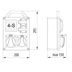 Rozdzielnica R-BOX 240R-4 2x230V 1x32A/5P 0-1 4S - B.1711RW Pawbol