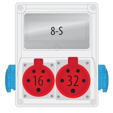 Rozdzielnica R-BOX 240-8 1x16A/5P 1x32A/5P 2x230V 8S - B.1810