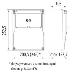 Rozdzielnica R-BOX 240-8 2x16A/5P 2x230V 8S - B.1811 Pawbol
