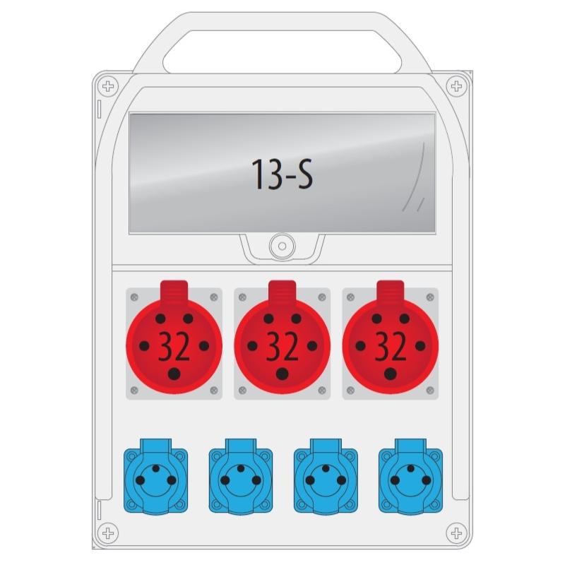 Rozdzielnica R-BOX 380R 3x32A/5P 4x230V 13S - B.18.380-3