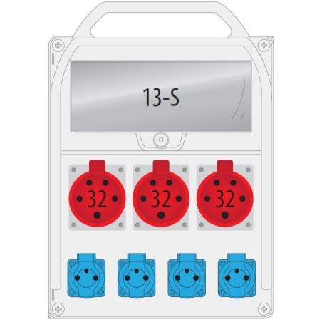 Rozdzielnica R-BOX 380R 3x32A/5P 4x230V 13S - B.18.380-3