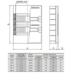 Rozdzielnica podtynkowa SRp-6 (N+PE) 1x6 Elektro-Plast Opatówek