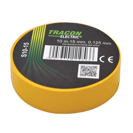 Taśma izolacyjna 10mx15mm żółta Tracon Electric