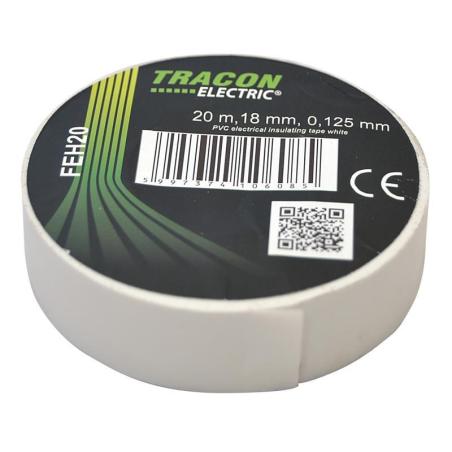 Taśma izolacyjna 20mx18mm biała Tracon Electric