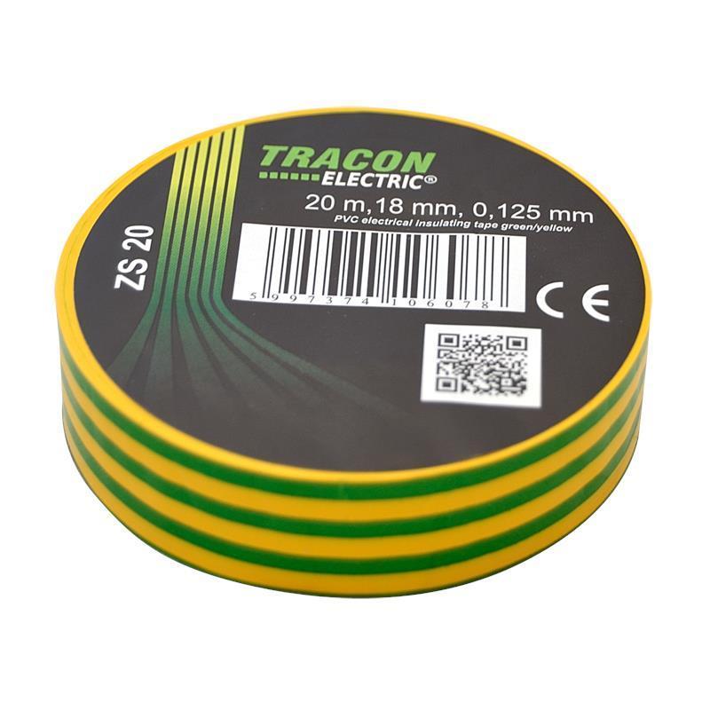 Taśma izolacyjna 20mx18mm  żółto-zielony