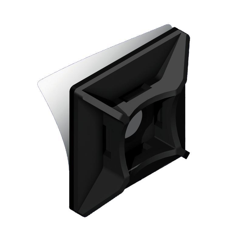 Podstawka montażowa do opasek PMS-25-25-UV-100, czarna, samoprzylepna