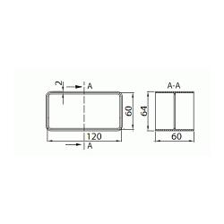 Łącznik kanałów płaskich - 120 x 60 mm