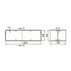 Łącznik kanałów płaskich - 204 x 60 mm