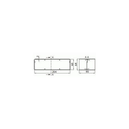 Łącznik kanałów płaskich - 204 x 60 mm