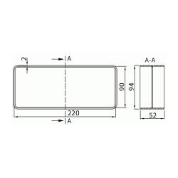 Łącznik kanałów płaskich - 220 x 90 mm