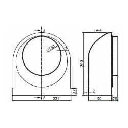 Kolano mimośrodowe - 220 x 90 mm Vents Group