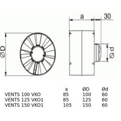 Wentylator kanałowy VENTS 125 VKO1 Vents Group