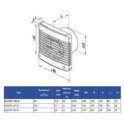 Wentylator łazienkowy SILENTA 100 ML Vents Group
