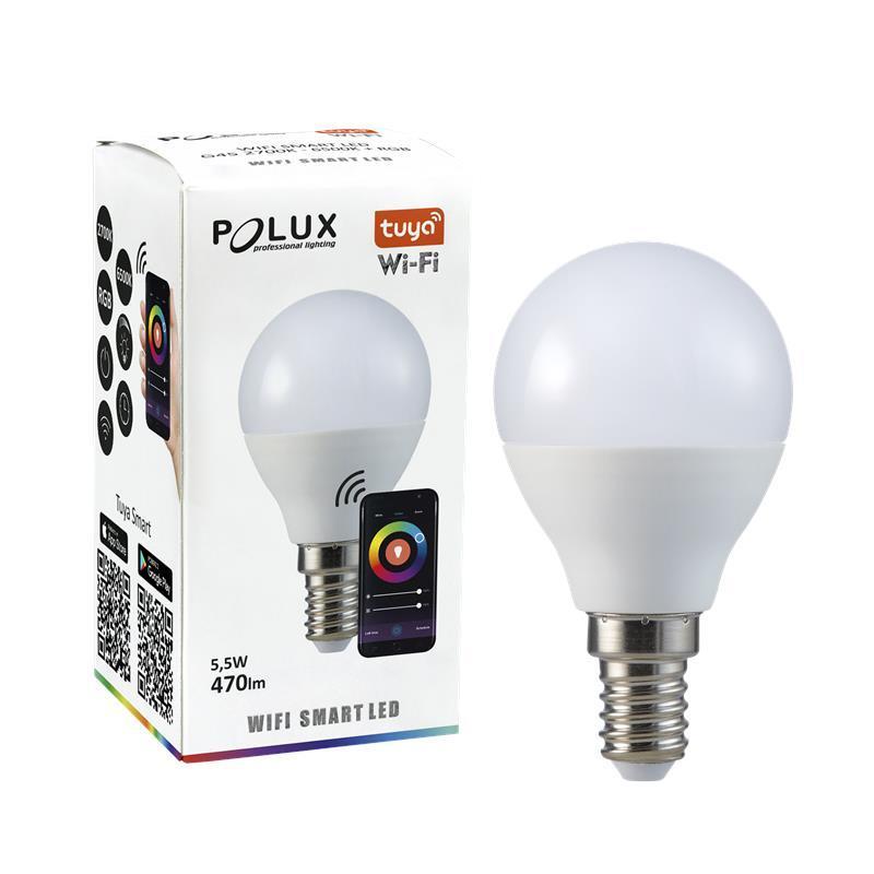 TUYA SMART Wi-Fi Żarówka LED kulka E14 5,5W 470lm WW-CW+RGB 313799