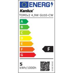 Żarówka LED TOMIv2 4,9W GU10 CW zimna Kanlux Kanlux