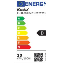 Żarówka LED XLED A60 B22 10W WW M ciepła Kanlux Kanlux
