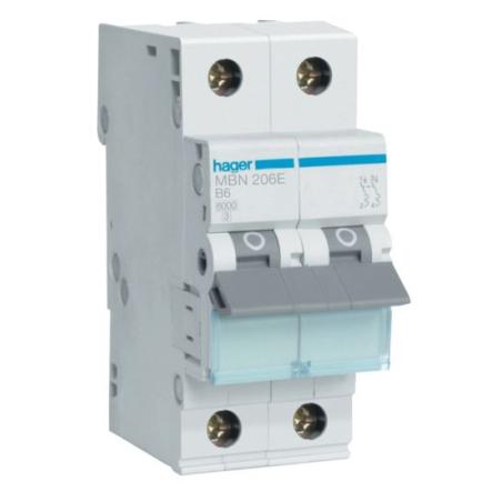 Wyłącznik nadprądowy MCN220E 2P C20 Hager