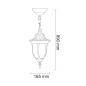 Lampa ogrodowa wisząca Florencja patyna - 302557