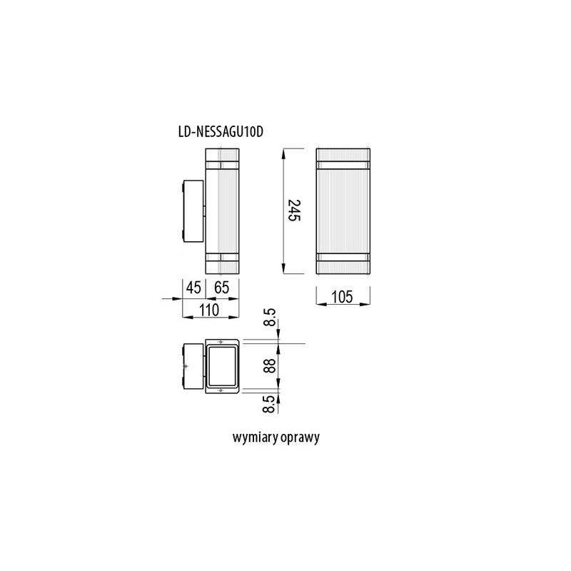 Kinkiet zewnętrzny NESSA 2xGU10 GTV