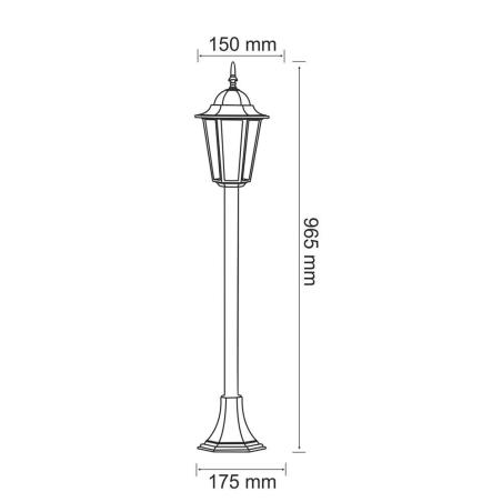 Lampa ogrodowa stojąca Liguria 96cm czarna - 202185