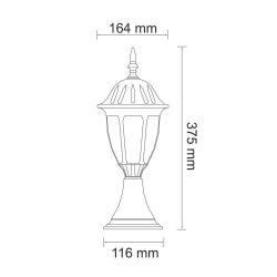 Lampa ogrodowa stojąca Florencja 37cm patyna - 302588 Goldlux