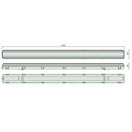 Oprawa hermetyczna LED T8 Hagen 2x150cm