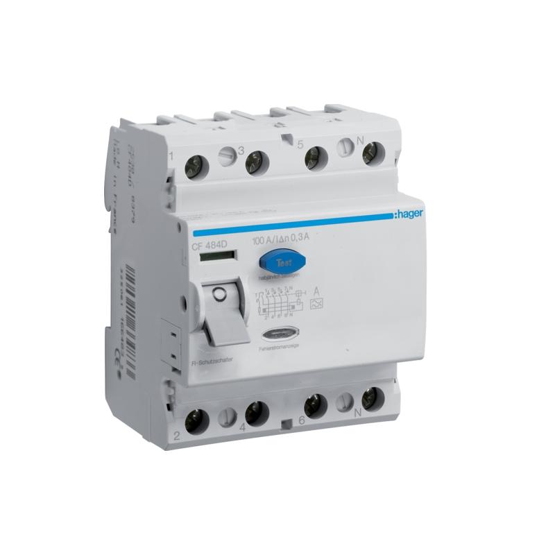Wyłącznik różnicowoprądowy CF484D 100A 300mA A 4P Hager