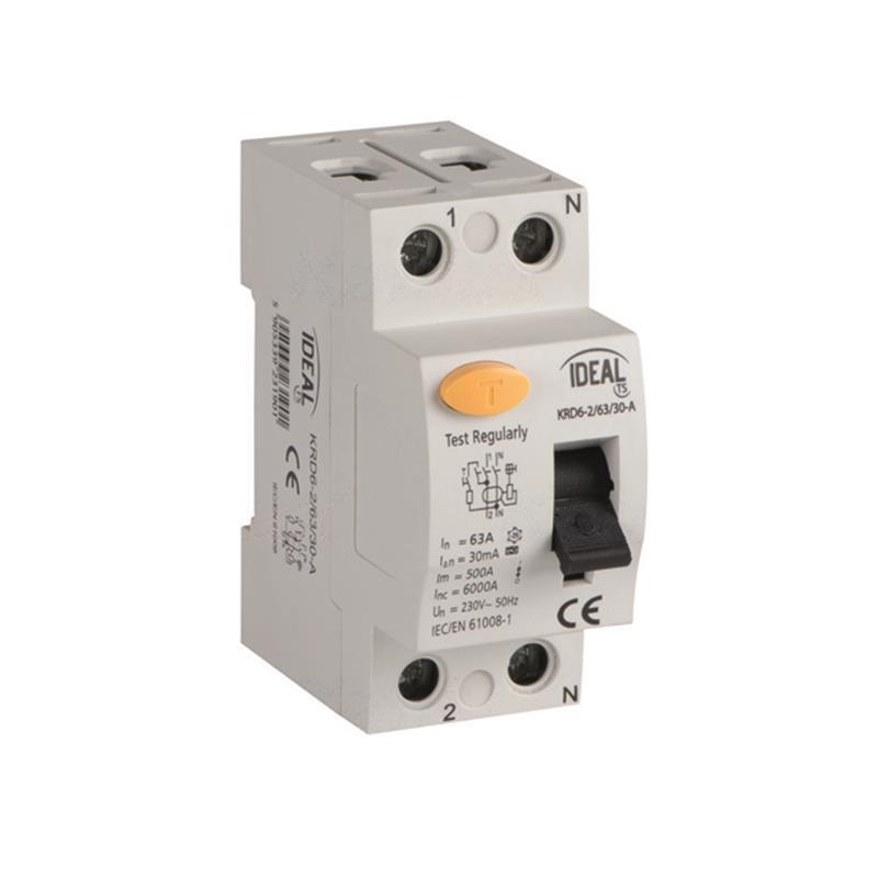 Wyłącznik różnicowoprądowy KRD6 2P 63A A 30mA Kanlux Ideal