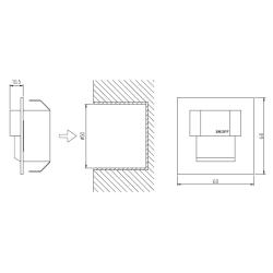 Oprawa schodowa LED Tango mini szlif Inox 10V IP20 4000K SKOFF SKOFF