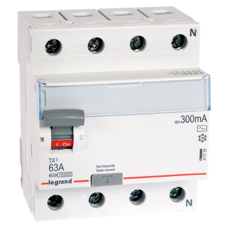 Wyłącznik różnicowoprądowy P304 TX3 63A 300mA AC 4P Legrand