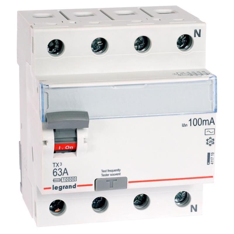 Wyłącznik różnicowoprądowy P304 TX3 63A 100mA AC 4P Legrand