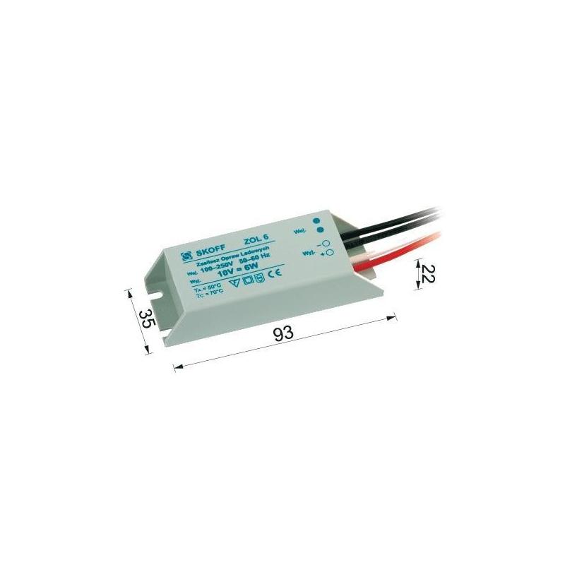 Zasilacz elektroniczny LED 10V 6W ZOL-6