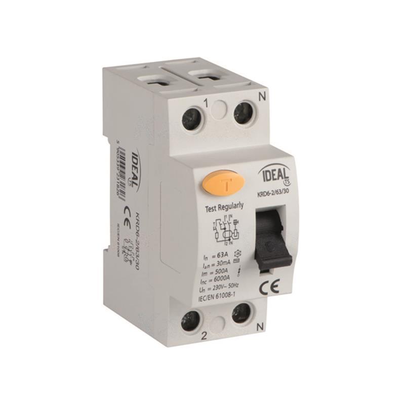 Wyłącznik różnicowoprądowy KRD6 2P 63A AC 30mA Kanlux Ideal