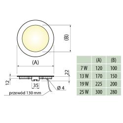 Oprawa LED downlight wpuszczana ORIS 24W IP20 ciepłobiały