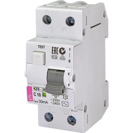 Wyłącznik nadprądowy KZS-2M C 10A 30mA AC ETI ETI Polam