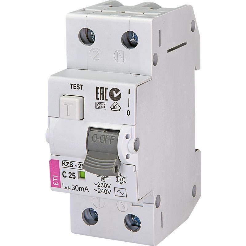 Wyłącznik nadprądowy KZS-2M C 25A 30mA AC ETI