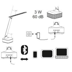 Lampa biurkowa LED Desk Lamp z głośnikiem Bluetooth LALB4W Tracon Electric