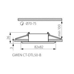 Oprawa kwadratowa aluminium GWEN CT-DTL50-B Kanlux