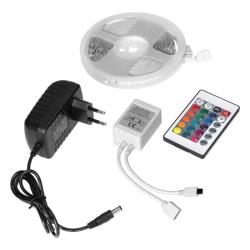 Zestaw taśma LED 12V 100 30L 7.2W/m IP20 RGB 3m + Sterownik RGB + Zasilacz 12V