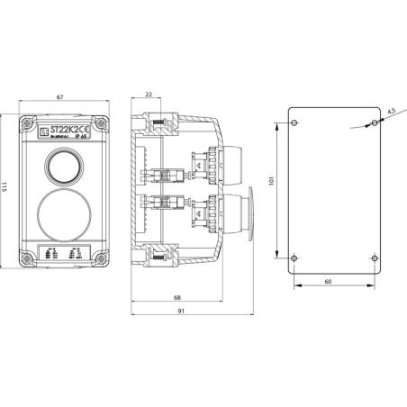 Kaseta sterownicza ST22K2-03-1 przyciski START-STOP