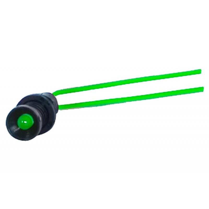 Lampka kontrolna z przewodem fi 5mm 24V AC/DC zielona