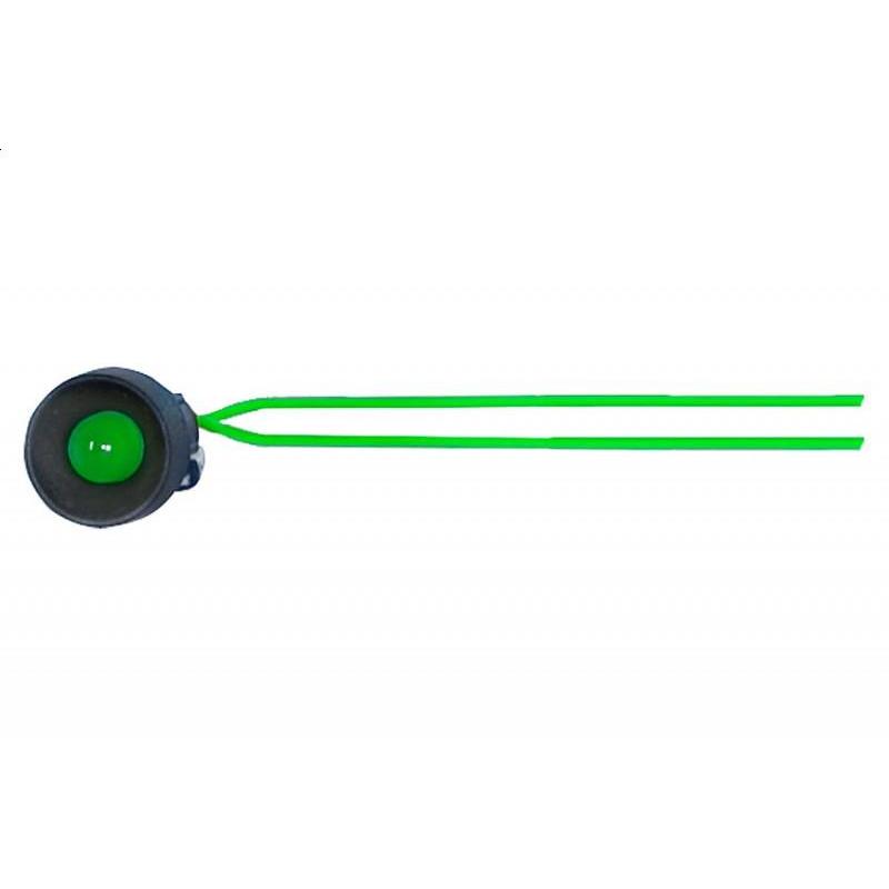 Lampka kontrolna z przewodem fi 10mm 24V AC/DC zielona