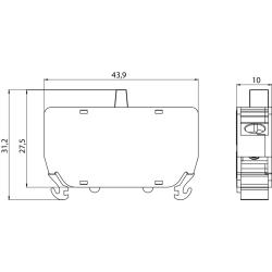 Łącznik szynowy z torem zwiernym SP22-10-1-sz zielony Spamel