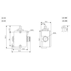 Łącznik krańcowy LK-10R z rolką i zderzakiem