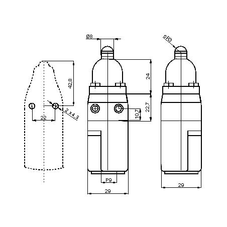Łącznik krańcowy 83400S ze zderzakiem