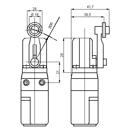 Łącznik krańcowy 83402-OS z rolką i zderzakiem
